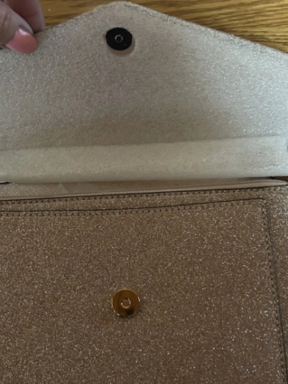 KATE SPADE ROSE GOLD GLITTER CROSSBODY PURSE NEW NO TAGS